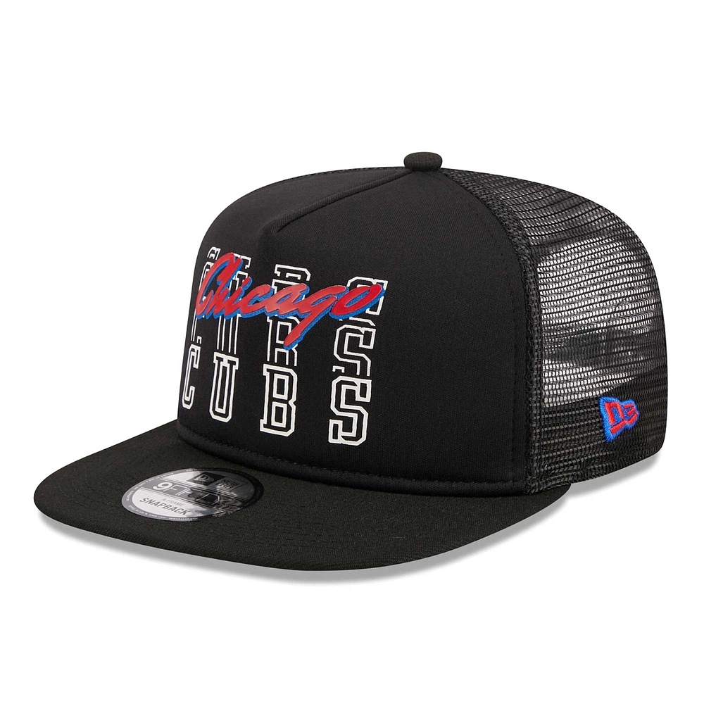 Casquette Snapback 9FIFTY Trucker A-Frame Street Team Chicago Cubs New Era noire pour hommes