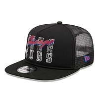 Casquette Snapback 9FIFTY Trucker A-Frame Street Team Chicago Cubs New Era noire pour hommes