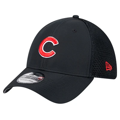 Casquette flexible 39THIRTY Team Tone des Chicago Cubs New Era noire pour hommes