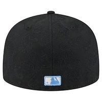Men's New Era Black Chicago Cubs Tonal Koi 59FIFTY Fitted Hat