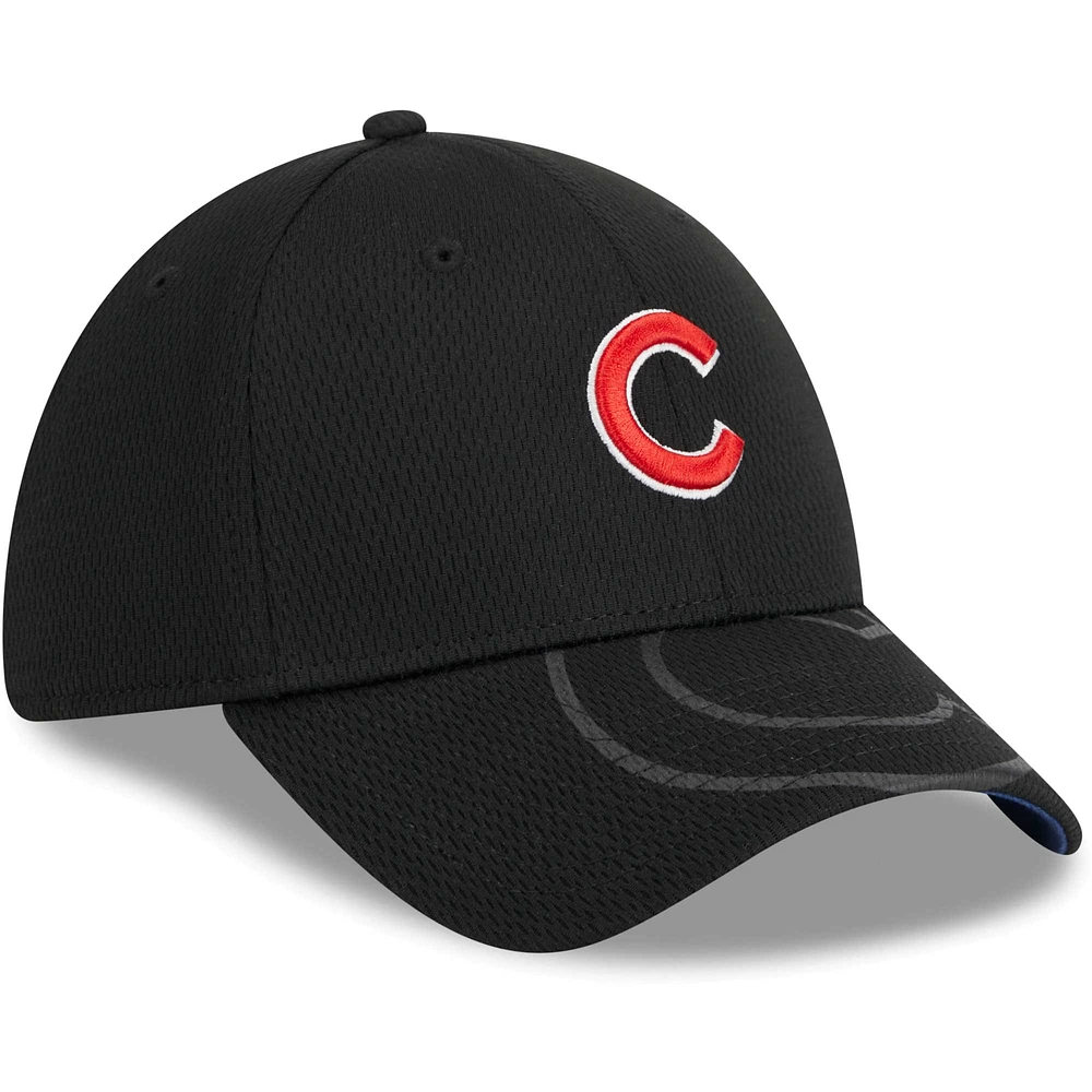 Casquette Flex Visor 39THIRTY des Cubs de Chicago New Era pour homme, noire