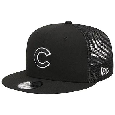 Casquette Snapback Trucker 9FIFTY Chicago Cubs New Era noire pour homme