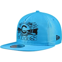 Casquette Snapback de golfeur néon des Chicago Cubs New Era bleue pour hommes