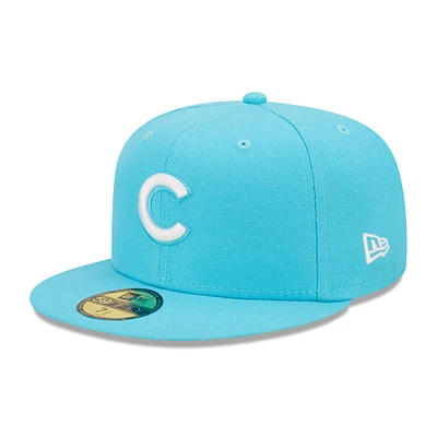 Casquette ajustée 59FIFTY Chicago Cubs Vice Highlighter Logo bleue New Era pour homme