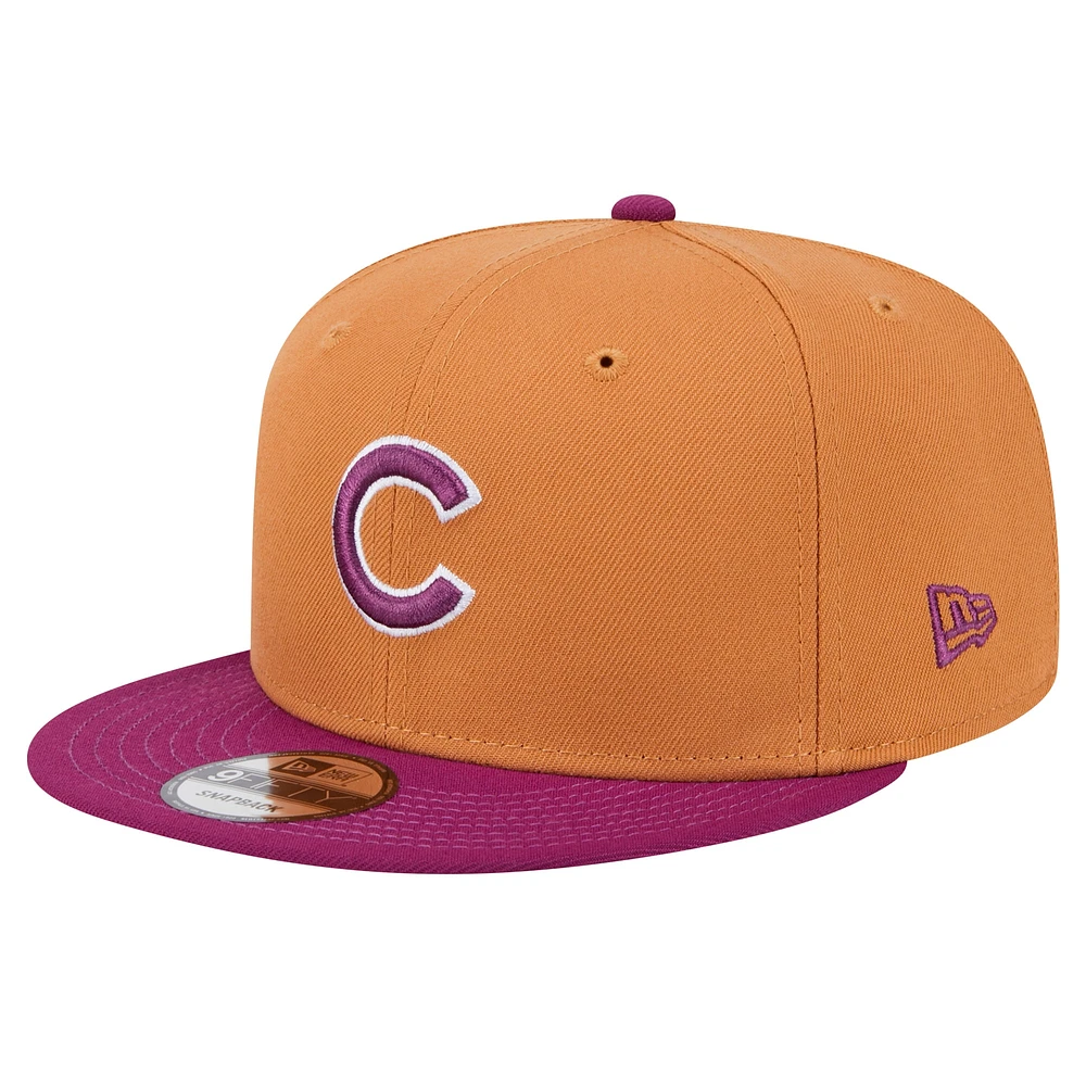 Casquette Snapback bicolore 9FIFTY Chicago Cubs marron/violet pour homme New Era