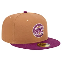 Men's New Era Brown/Purple Chicago Cubs Two-Tone Color Pack 59FIFTY Fitted Hat