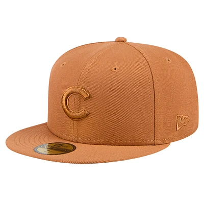 Casquette ajustée 59FIFTY marron des Chicago Cubs New Era pour hommes