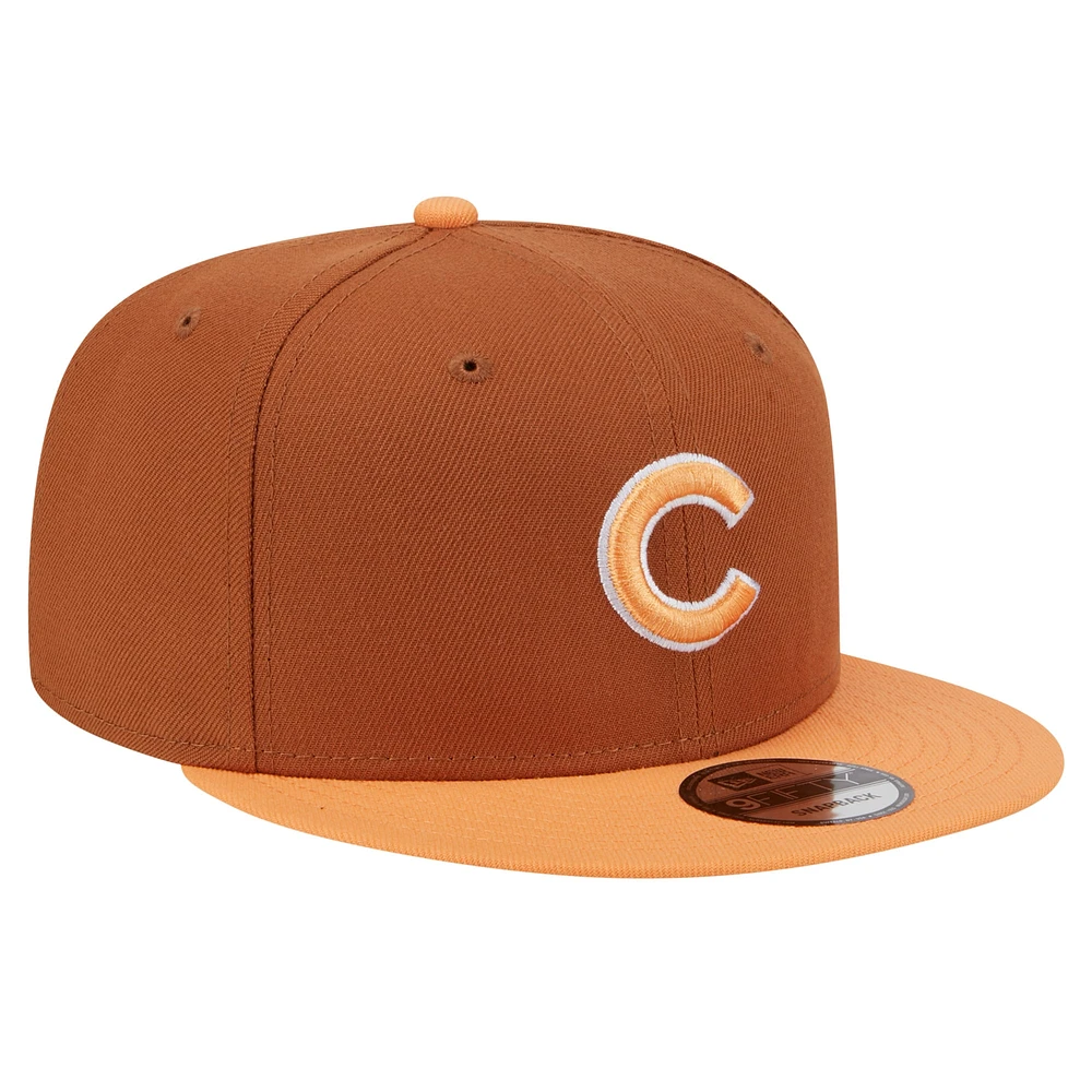 Men's New Era Brown Chicago Cubs Spring Color Two-Tone 9FIFTY Snapback Hat