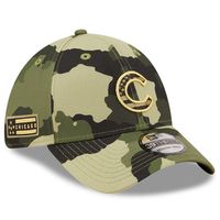 Men's New Era Camo Chicago Cubs 2022 Armed Forces Day 39THIRTY Flex Hat