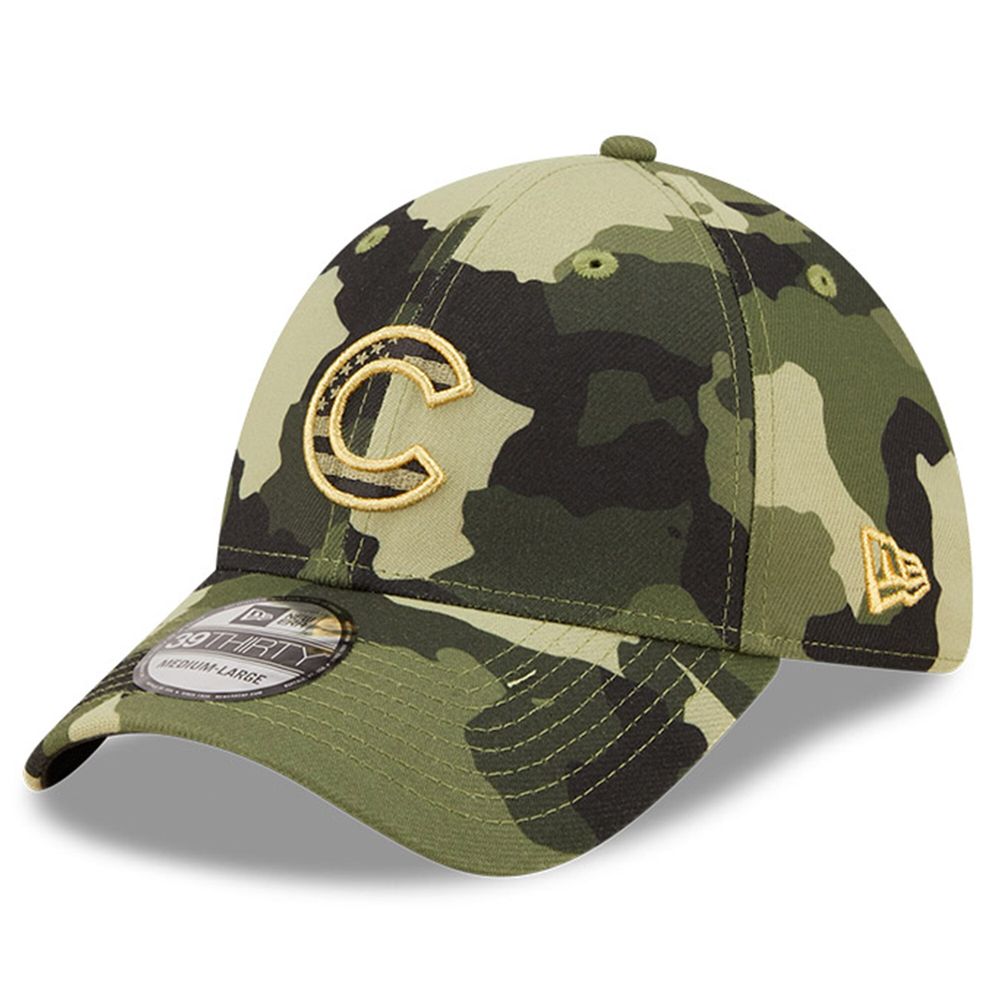 Men's New Era Camo Chicago Cubs 2022 Armed Forces Day 39THIRTY Flex Hat