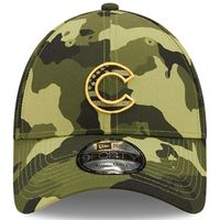 Men's New Era Camo Chicago Cubs 2022 Armed Forces Day 9FORTY Snapback Adjustable Hat