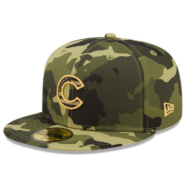 NWE CUBS CAMO MLB 2022 JOURNÉE DES FORCES ARMÉES SUR LE TERRAIN 59FIFTY HATMENHIC