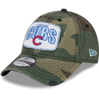 Casquette réglable New Era camouflage Chicago Cubs Gameday 9FORTY pour hommes