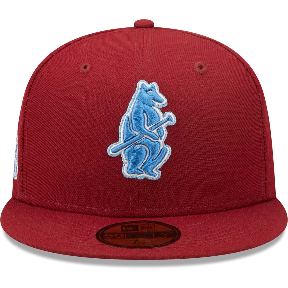 Men's New Era Red Chicago Cubs Sidepatch 59FIFTY Fitted Hat