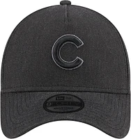 Men's New Era Charcoal Chicago Cubs Logo Essentials 9FORTY A-Frame Adjustable Hat