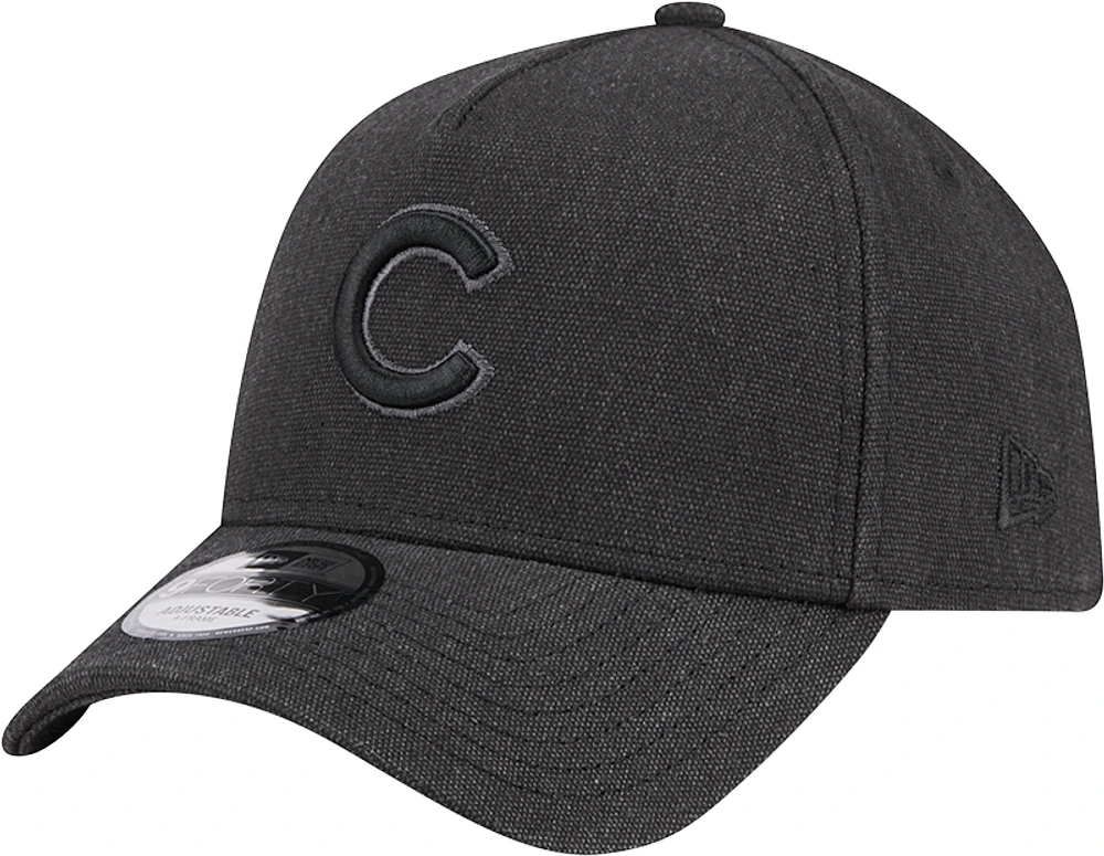 Men's New Era Charcoal Chicago Cubs Logo Essentials 9FORTY A-Frame Adjustable Hat