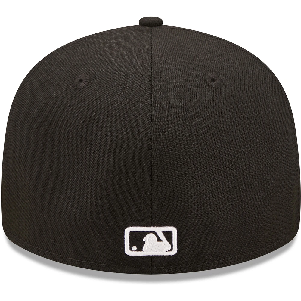 Men's New Era Chicago Cubs Black & White Low Profile 59FIFTY Fitted Hat