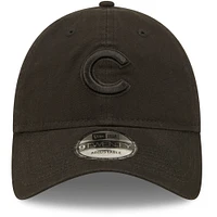 Casquette réglable New Era Chicago Cubs Core Classic 2.0 9TWENTY noir sur noir pour homme