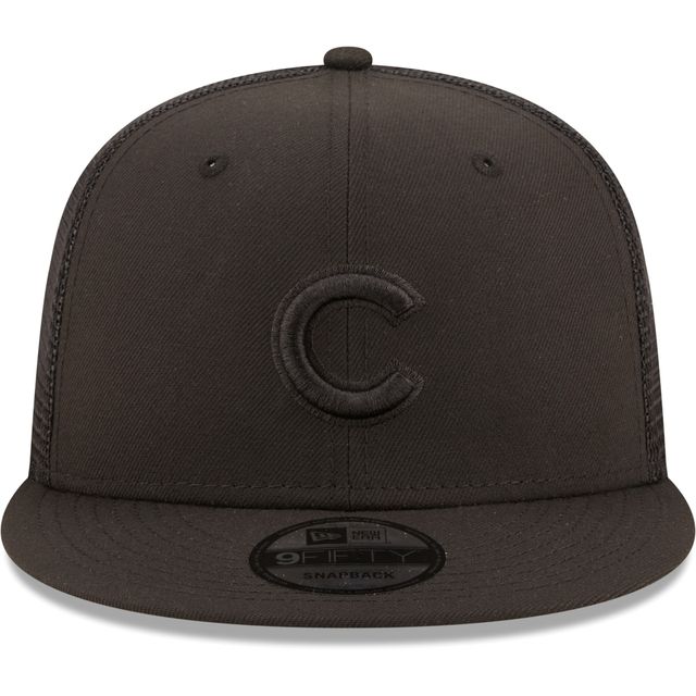 Chicago Cubs New Era Trucker 9FIFTY Snapback Hat - Black