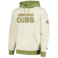 Sweat à capuche Color Pop New Era crème/vert pour hommes des Chicago Cubs