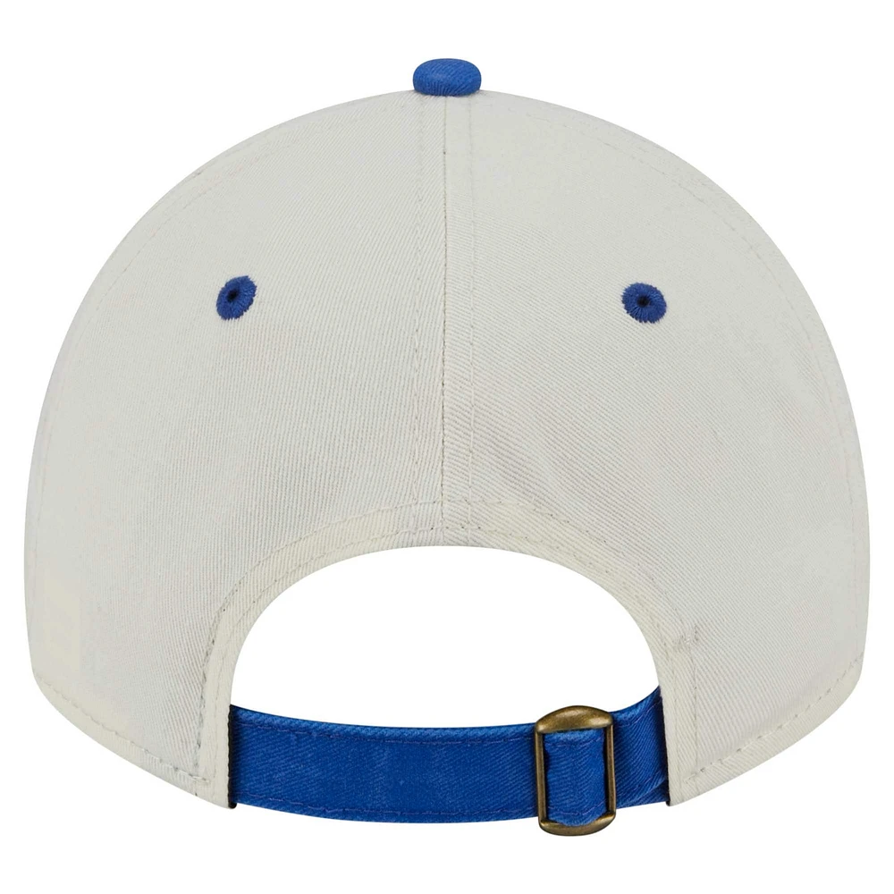 Casquette ajustable 9TWENTY Classic Sidescript de Chicago Cubs de New Era pour homme, couleur crème/bleu royal