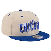 Men's New Era  Cream/Royal Chicago Cubs Team Art 9FIFTY Snapback Hat