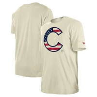 T-shirt crème New Era pour hommes des Chicago Cubs Americana Flag Fill