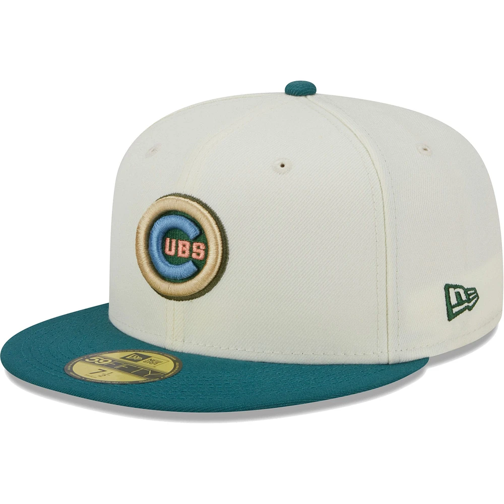 Casquette ajustée New Era 59FIFTY Chrome Chicago Cubs pour homme