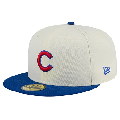 Men's New Era Cream Chicago Cubs Chrome 59FIFTY Fitted Hat