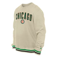 Sweat-shirt à capuche en sergé crème Chicago Cubs pour homme New Era