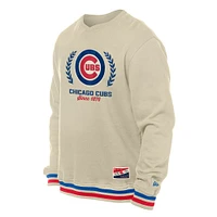 Sweat-shirt à enfiler rétro Chicago Cubs de New Era pour homme, couleur crème