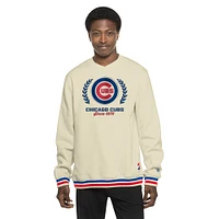 Sweat-shirt à enfiler rétro Chicago Cubs de New Era pour homme, couleur crème
