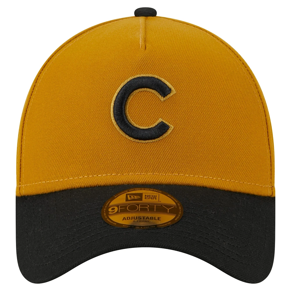 Men's New Era Gold/Black Chicago Cubs Rustic A-Frame 9FORTY Adjustable Hat