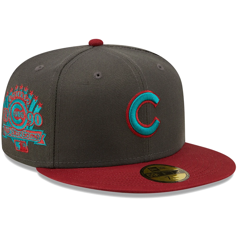 NWC CUBS GRPH CRDNL AS 90 MLB GRAPHITE TITLEWAVE UV 59FIFTY CAN HATMENHIC