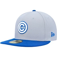 Men's New Era Gray/Blue Chicago Cubs  Dolphin 59FIFTY Fitted Hat