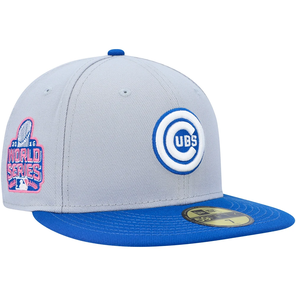 Men's New Era Gray/Blue Chicago Cubs  Dolphin 59FIFTY Fitted Hat