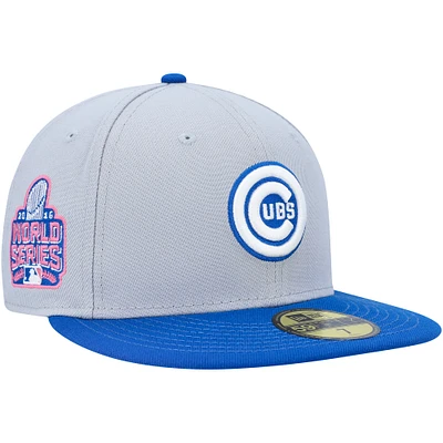 Men's New Era Gray/Blue Chicago Cubs  Dolphin 59FIFTY Fitted Hat