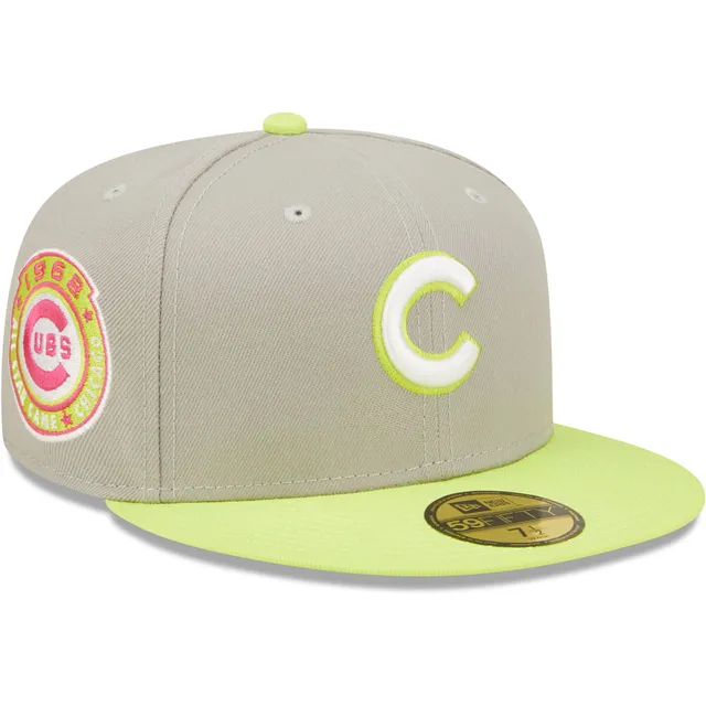 Men's Chicago Cubs New Era Green/Red Cyber Highlighter 59FIFTY Fitted Hat