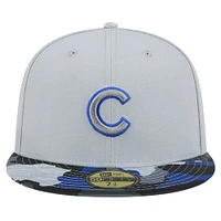 Men's New Era Gray Chicago Cubs Active Team Camo 59FIFTY Fitted Hat