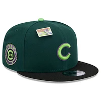 Men's New Era Green/Black Chicago Cubs Sour Apple Big League Chew Flavor Pack 9FIFTY Snapback Hat