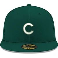 Men's New Era Green Chicago Cubs White Logo 59FIFTY Fitted Hat