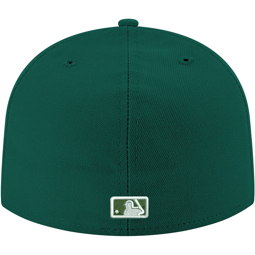 Casquette ajustée 59FIFTY pour homme des Chicago Cubs New Era verte avec logo blanc