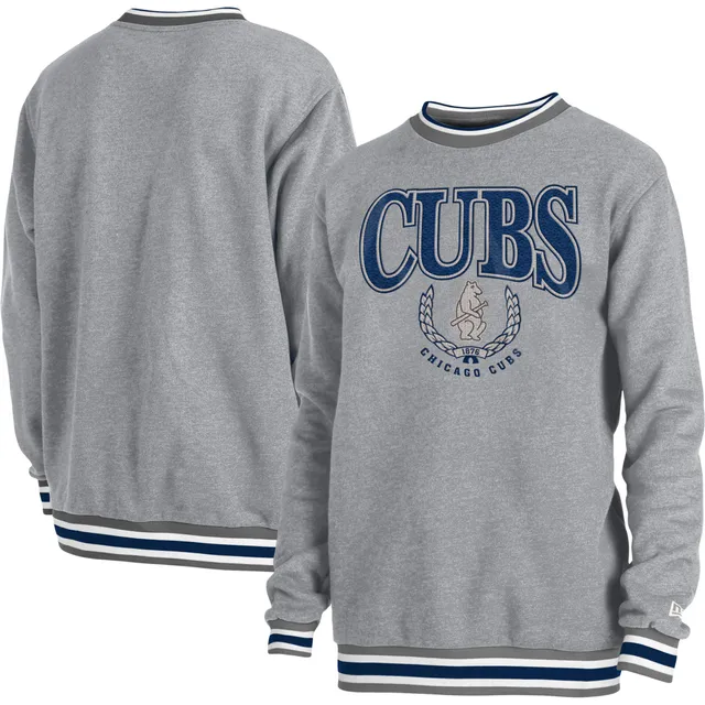 Men's Antigua Heathered Black Chicago Cubs Team Reward Pullover Sweatshirt Size: Extra Large