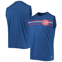 Men's New Era Heathered Royal Chicago Cubs Muscle Tank Top