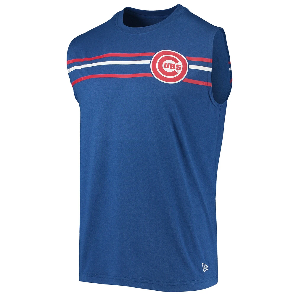 Débardeur chiné Royal Chicago Cubs Muscle New Era pour homme