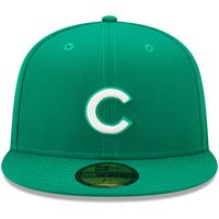 Men's New Era Kelly Green Chicago Cubs White Logo 59FIFTY Fitted Hat