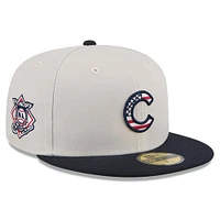 Men's New Era  Khaki/Black Chicago Cubs 2024 Fourth of July 59FIFTY Fitted Hat