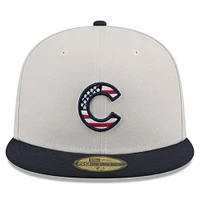 Casquette ajustée 59FIFTY du 4 juillet 2024 des Chicago Cubs New Era kaki/noir pour hommes