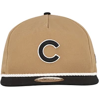 Men's New Era Khaki/Black Chicago Cubs Golfer Snapback Hat