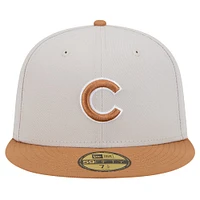 Men's New Era Khaki/Brown Chicago Cubs Two-Tone Color Pack 59FIFTY Fitted Hat